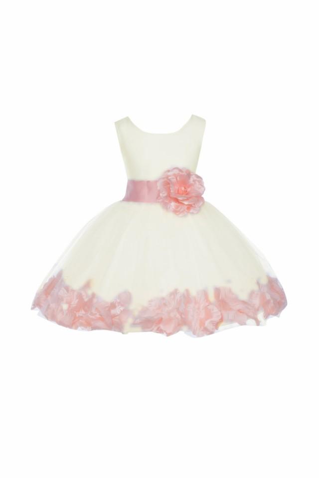 ORGANZA FLOWER GIRL DRESS PAGEANT WEDDING BRIDESMAID PARTY 2 3T 4 5 6 8 10 12 14
