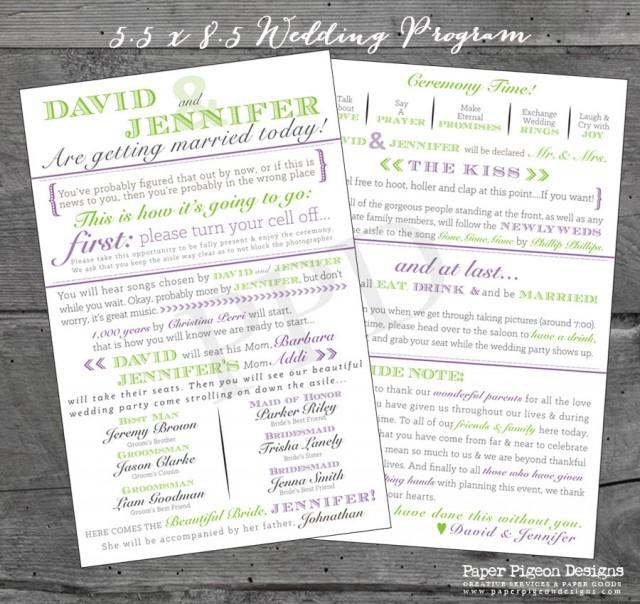 Wedding Program Printable Wedding Program Typography Wedding