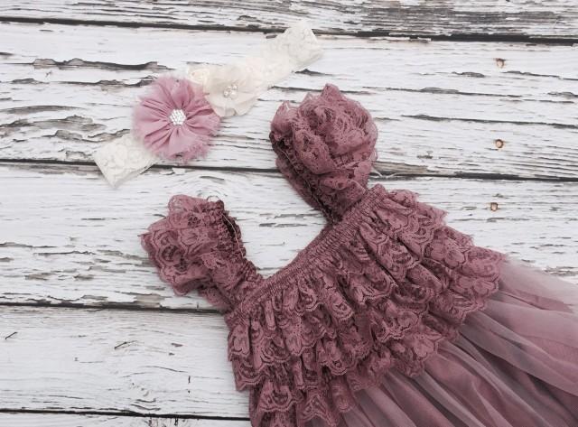 dusty rose toddler dress