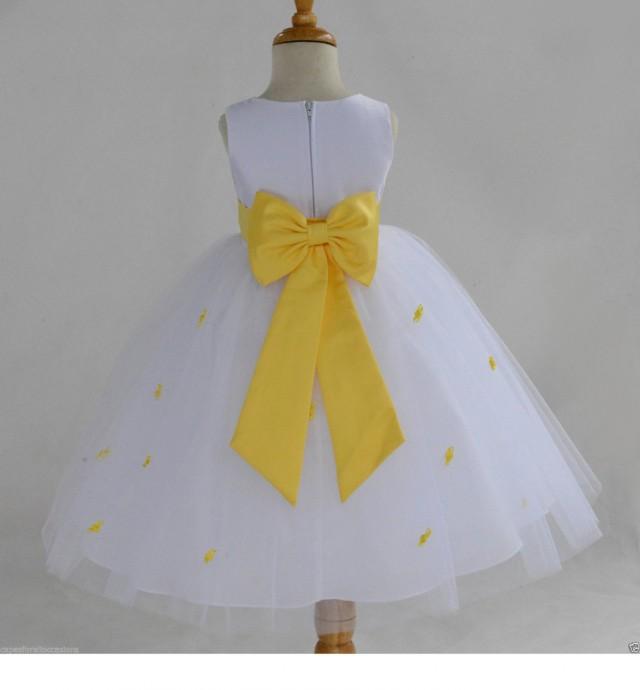 yellow toddler flower girl dress