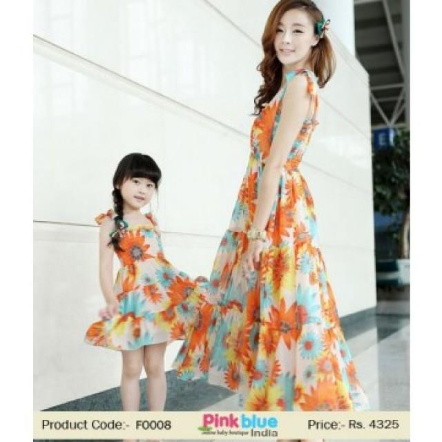 matching summer dresses for mother and daughter