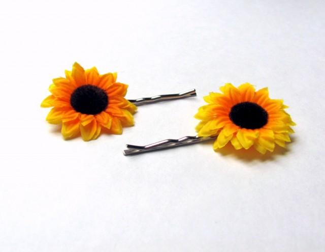 Mini Sunflower Bobby Pins Small Sunflower Hair Clips