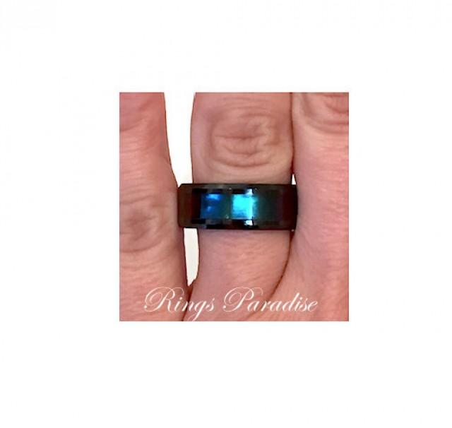 Ceramic Rings, Black Ceramic, Ceramic Rings, Blue Purple Color Changing