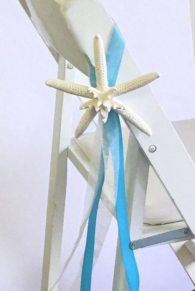 Beach Wedding Decor Starfish Chair Decoration With Satin Sheer