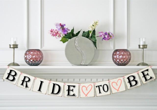 Coral Bridal Shower Decoration Bride To Be Banner Bachelorette