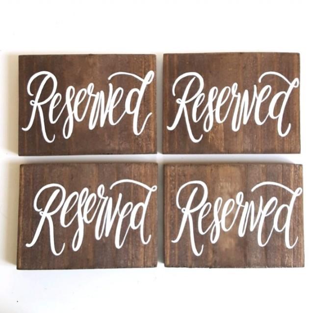 Wedding Reserved Sign, Rustic Wooden Wedding Sign, Reserved Seating