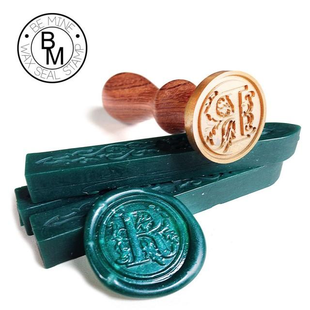 Wax Seal Stamp Letter Initial, Floral Font, Decorative Font
