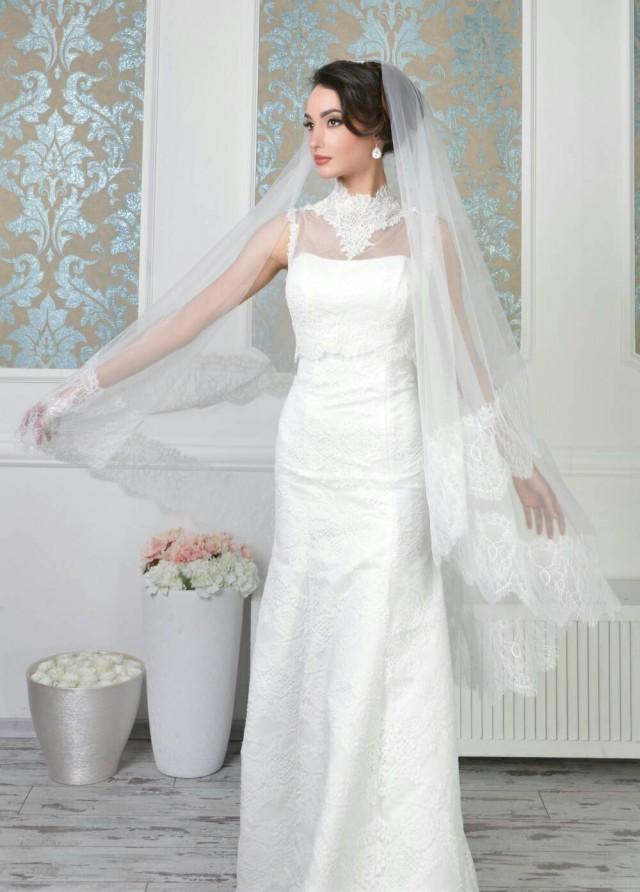 two tier ivory veil