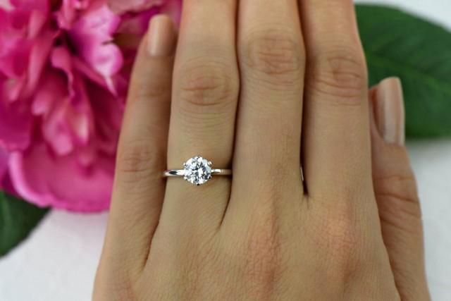 1 carat 6 prong solitaire diamond ring