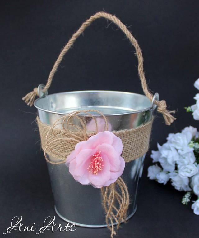 Flower Girl Basket Flower Wedding Basket Bridal Basket Champagne