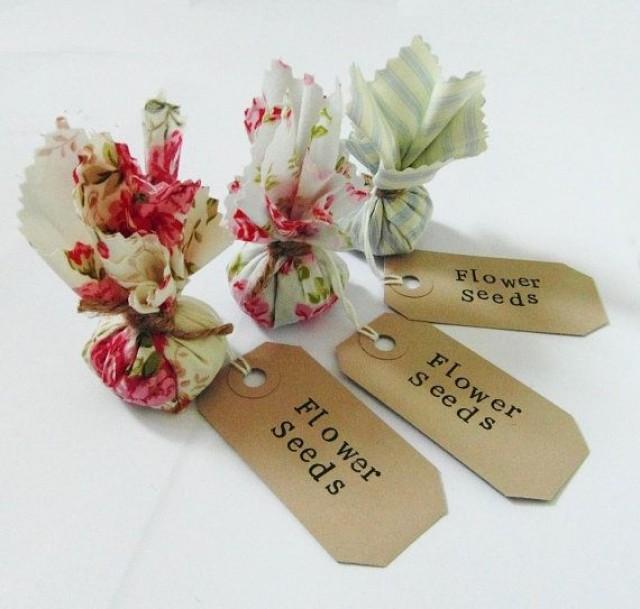 Set Of 10 Country Garden Flower Seed Wedding Favours With Hand
