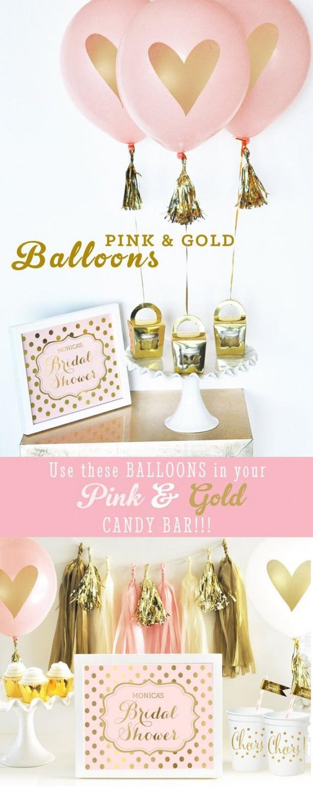 Bridal Shower Ideas Bridal Shower Centerpiece Bridal Balloons Pink And Gold Balloons Gold