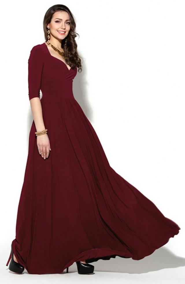 maroon maxi dress for wedding