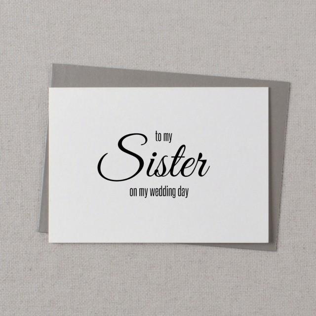 Sister Wedding Gift Sister Wedding Day Card SHIMMER To My Sister on my Wedding Day Card
