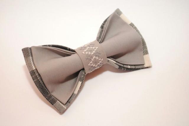 mens grey bow tie