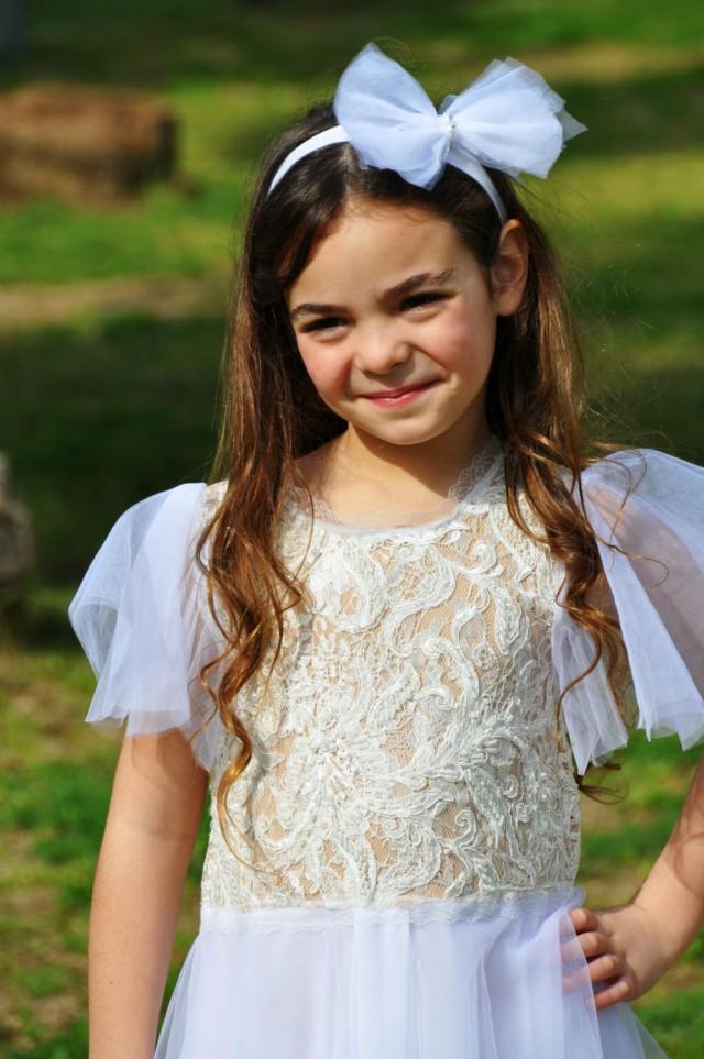 Ivory Bridesmaid Dress,Ivory Lace Flower Girl Dress,Bridesmaid Dress