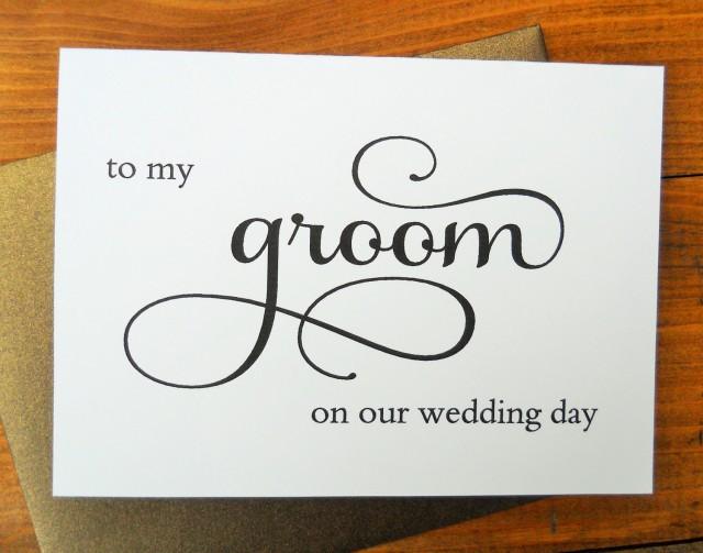 TO MY GROOM On Our Wedding Day Card, Shimmer Envelope,To My Groom Card ...