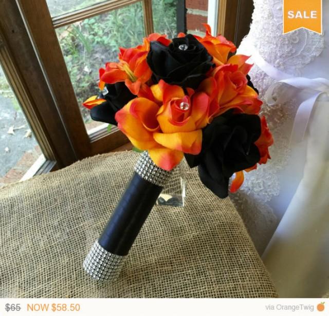 Sale Halloween Bouquet Orange Black Bouquet Orange Black