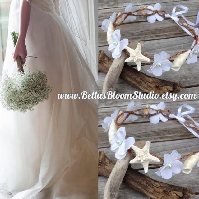 Starfish Crown Seashell Tiara Wedding Flower Crown Beach Headband Beach