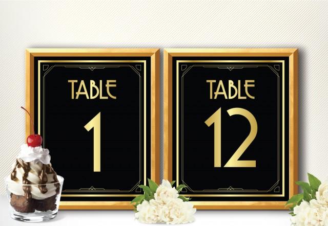 Printable Table Numbers Art Deco