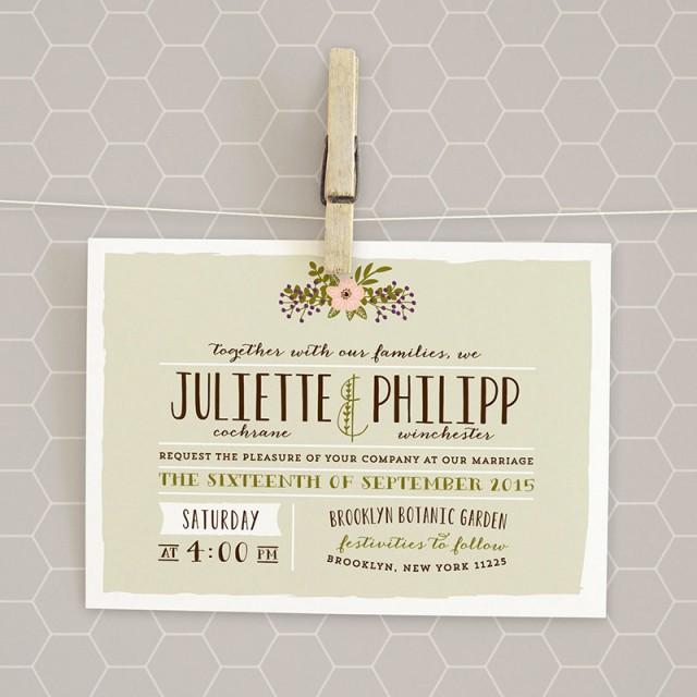 Printable Diy Wedding Invitation Suite Floral Rustic Barn Wedding