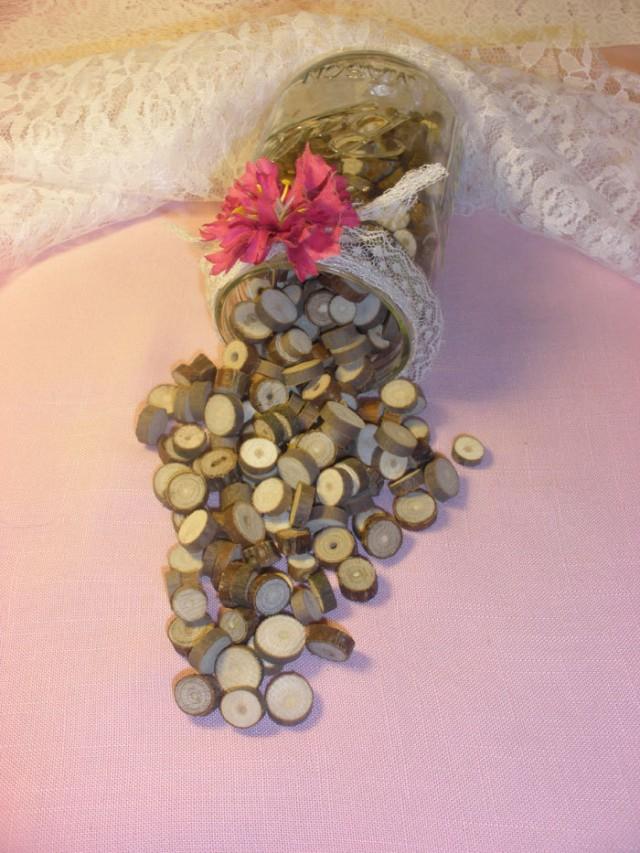 Rustic Wedding, Vase Filler, Table Scatter, Confetti, Tree Branch Slices, Lot Of 250300 Wood
