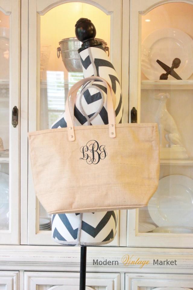 Monogram Tote Monogrammed Bag Custom Tote Bridesmaid Bag Purse