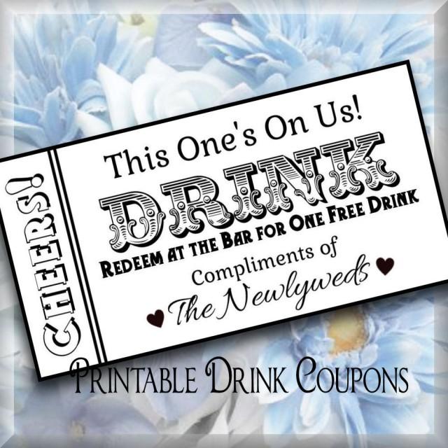 Printable Drink Tickets DIY Wedding Instant Download Digital Drink 