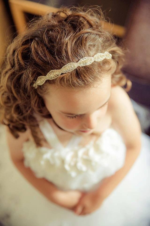 Flower Girl Hair Accessory, Rhinestone Headband, Bridal Headband
