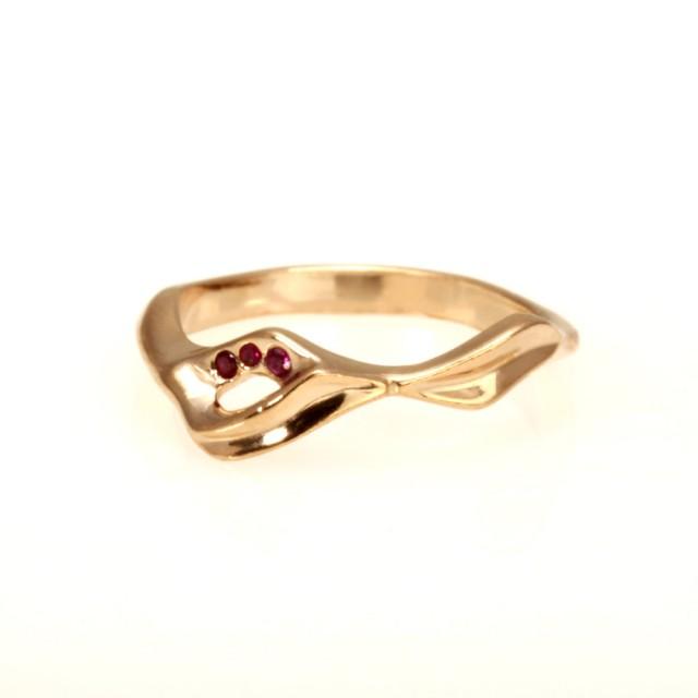 Unique 14kt Rose Gold. Set Natural Ruby. Engagement Ring Promise Ring Rose Gold. RG1109