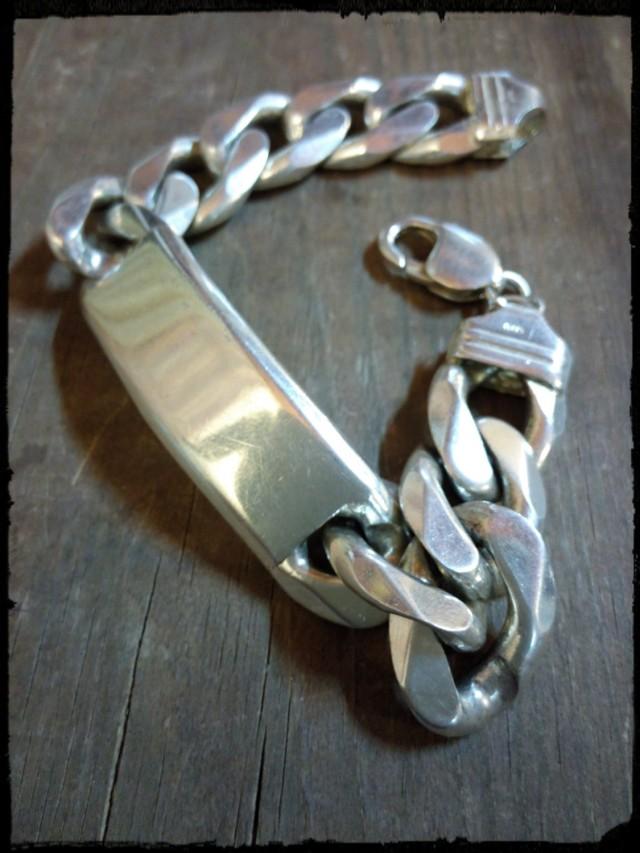 Sterling Silver Bracelet , High Quality Mens Sterling Chain , Men's