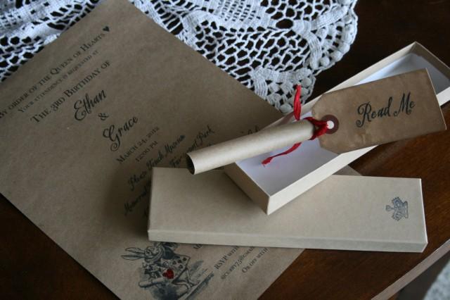 Alice In Wonderland Invitation Wedding Scroll Wedding Invitation Vintage Unique Boxed 2520988 Weddbook Invite your guests with starfish wedding invitations,teal wedding invitations and thermography wedding invitations on dhgate.com and mini scroll comes with scroll, matching pouch, envelope, and tassel or ribbon & rhinestone decoration. alice in wonderland invitation wedding scroll wedding invitation vintage unique boxed 2520988 weddbook