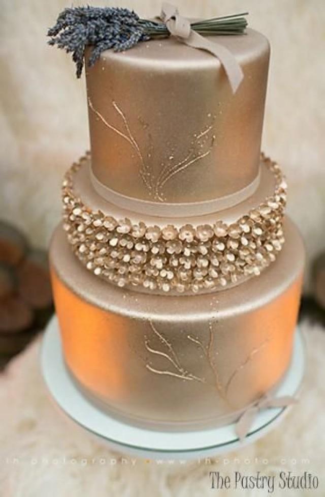 Cake Emma Metallic Gold Wedding Cakes 2521559 Weddbook
