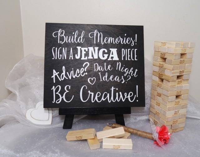 Sign A Jenga Piece Wedding Guest Book Sign Jenga Guest Book Sign