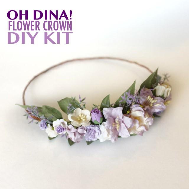 Lavender Flower Crown DIY Kit, Lavender Wedding Headband, Lavender Bridal DIY, Lavender Floral