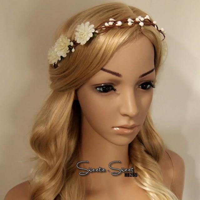 Tiara, Flower Headband, Bridal Headband, Woodland Headband, Wedding