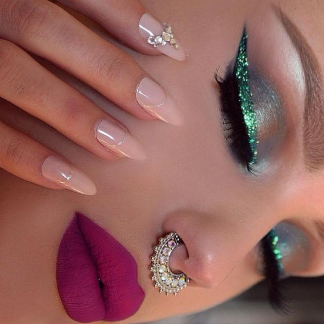Amadea Makeup On Instagram Green Glitter Eyeliner