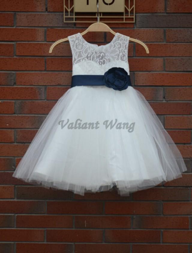 navy baby flower girl dress