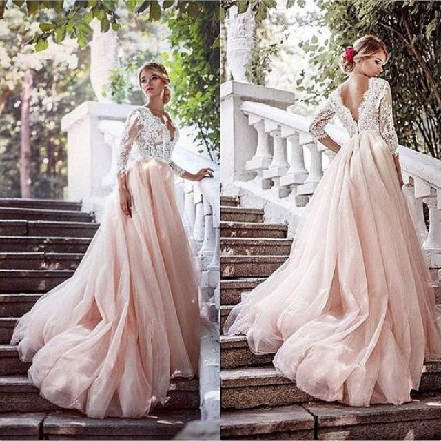 light pink wedding gowns