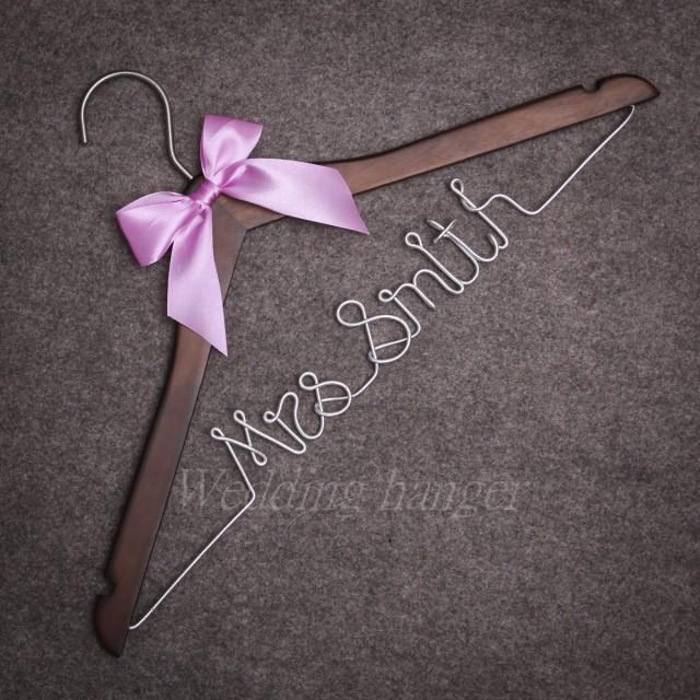 Bride With Heart Wire Hangers Wedding Custom Name Hanger Custom