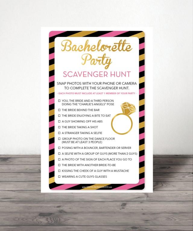Instant Download Bachelorette Scavenger Hunt Bachelorette Party