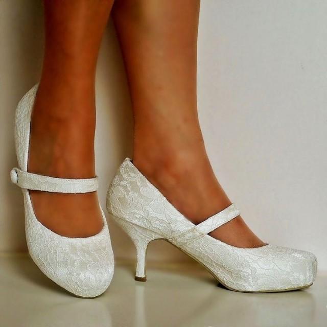 ivory court shoes mid heel