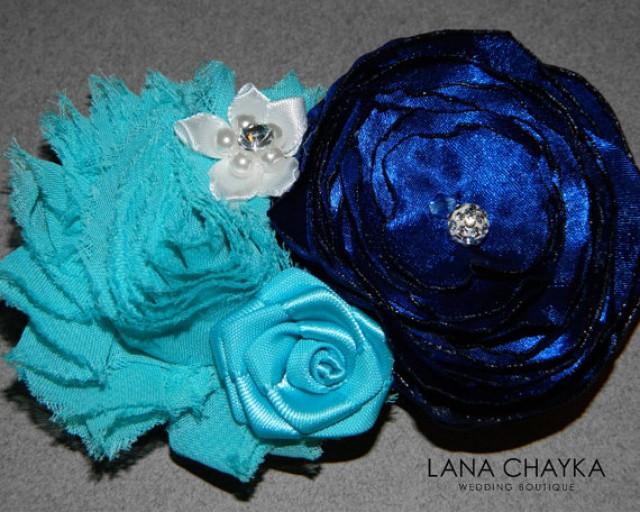Flower Hair Clip Fascinator Navy Blue Ivory Small Flower Hair Clip Fascinator Navy Blue Ivory Small Fl Head Piece Wedding Clips Accessories 2525058
