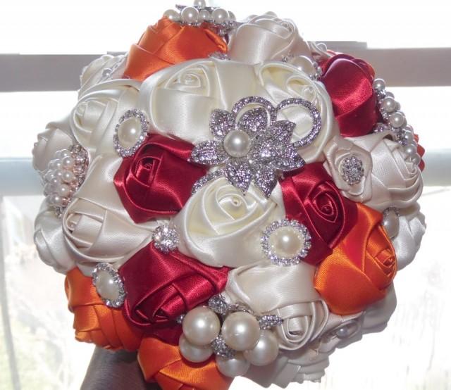 Satin Roses Brooch Bouquet 2525644 Weddbook