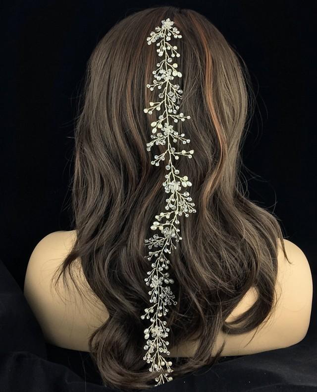 Wedding Hair Vine, Rhinestone Bridal Flexible Hair Vine, Crystal Vine
