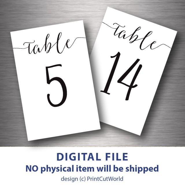 Digital Download Instant Download Modern Black Wedding Table Number Template Minimalist #BL69 Printable Editable Elegant