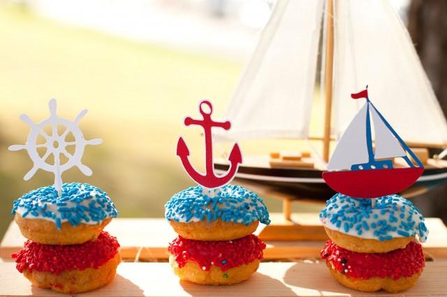 Nautical Cupcake Toppers Set Of 12 Sailboat Baby Shower Little Sailor Birthday Ahoy It S A Boy Sailboat Decorations Anchor Party 2526253 Weddbook