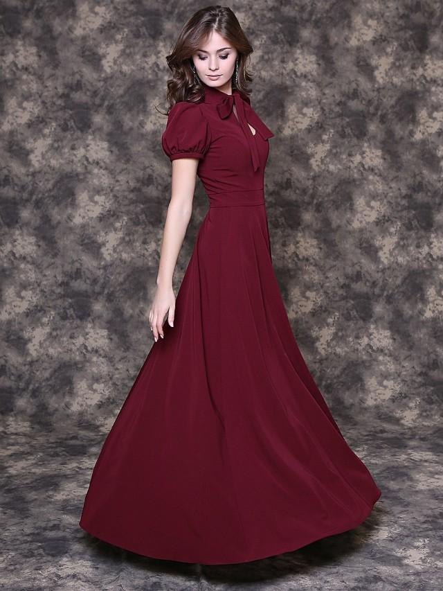 long maroon gown