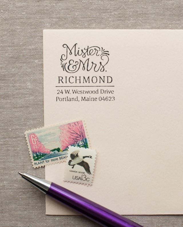 SelfInking Address Stamp Mr. & Mrs. Design Interchangeable Stamps
