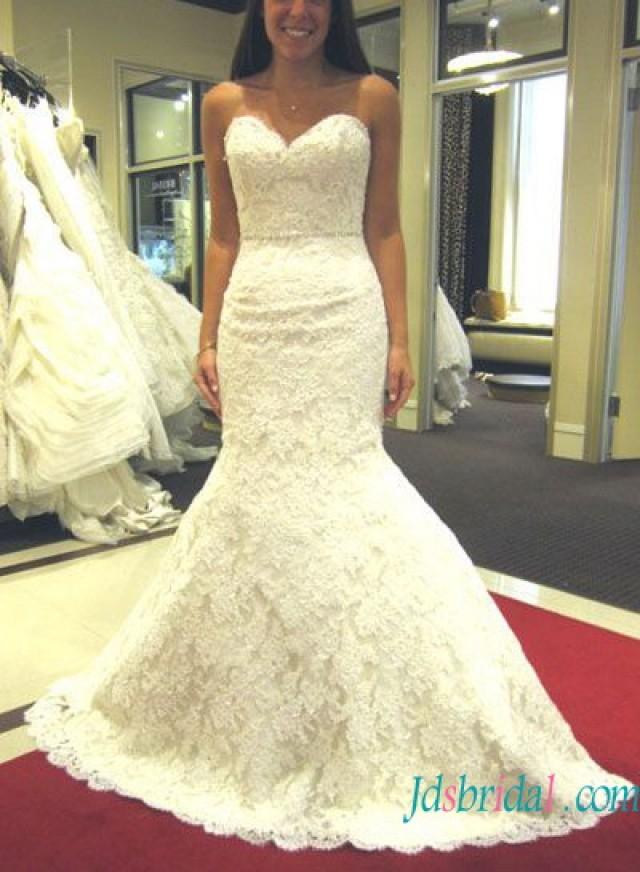 H1587 Inexpensive Glamour Strapless Lace Mermaid Wedding Dress 2526438